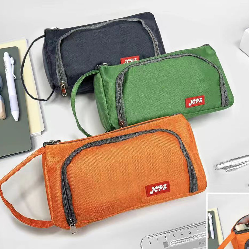 Large Capacity Double Zipper Pencil Case 2643